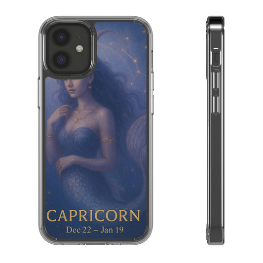 Capricorn Zodiac Clear Phone Case — Dec 22–Jan 19 Astrological Art