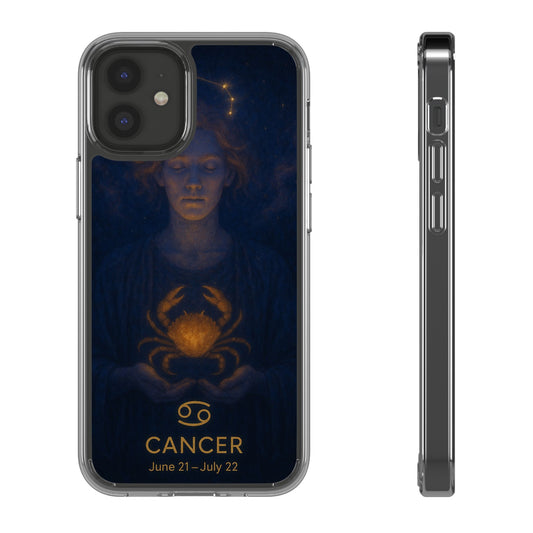 Cancer Zodiac Clear Phone Case — June 21–July 22 Crab Constellation Design