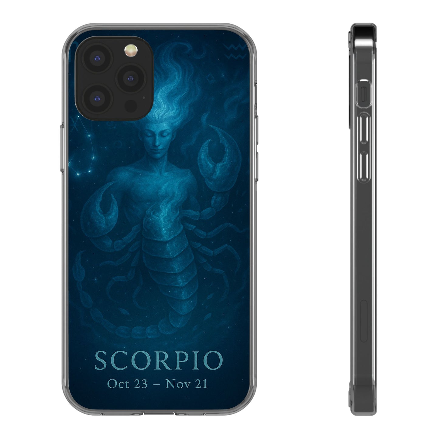 Scorpio Zodiac Clear Phone Case — Oct 23–Nov 21 Astrological Design