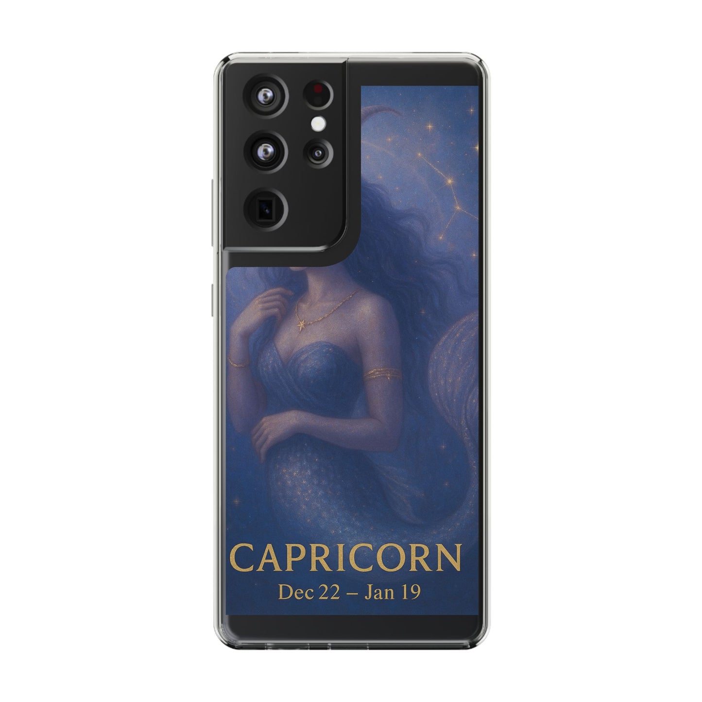 Capricorn Zodiac Clear Phone Case — Dec 22–Jan 19 Astrological Art