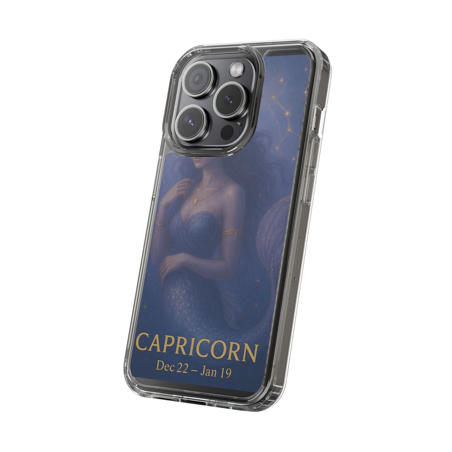 Capricorn Zodiac Clear Phone Case — Dec 22–Jan 19 Astrological Art