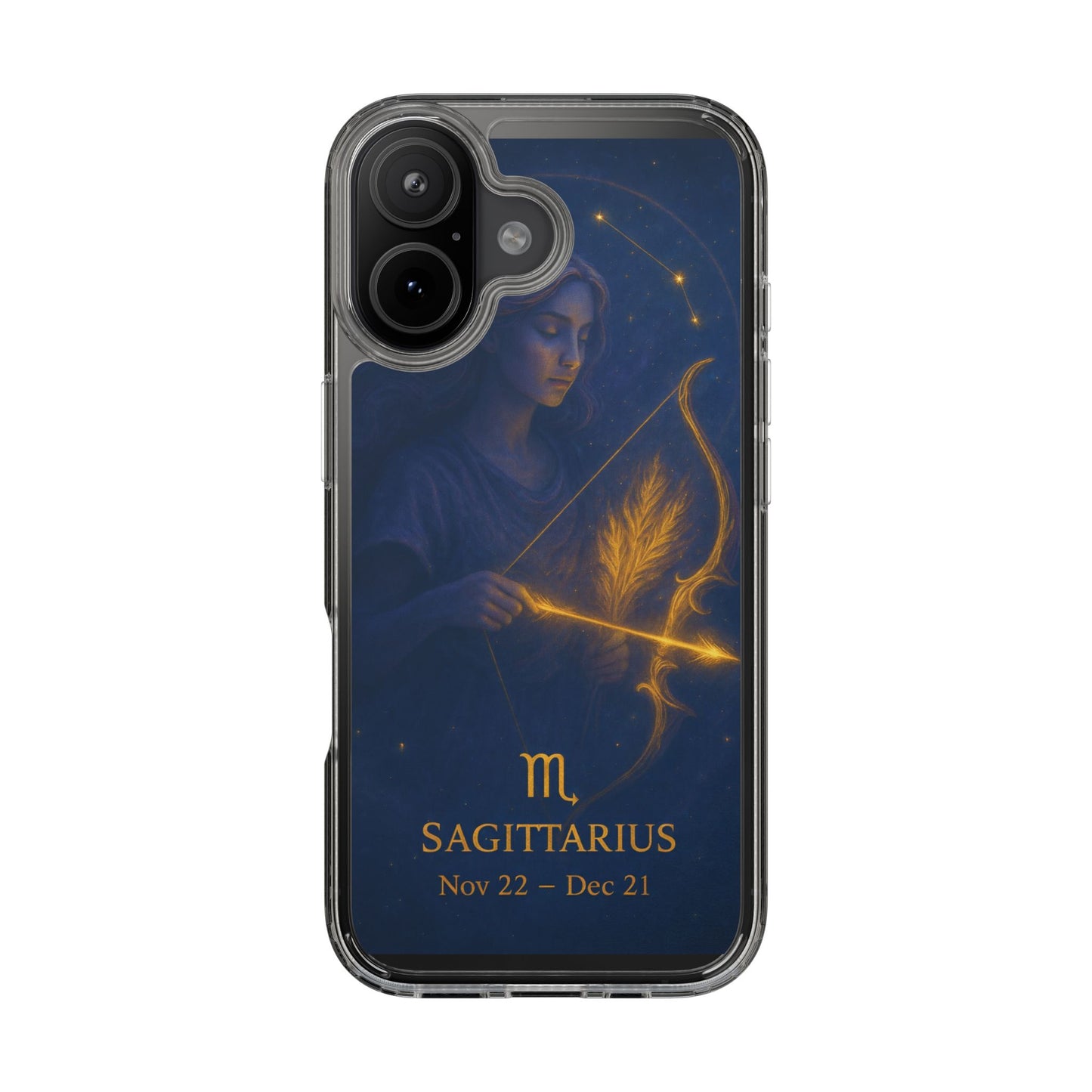 Sagittarius Zodiac Clear Phone Case — Nov 22–Dec 21 Constellation Design