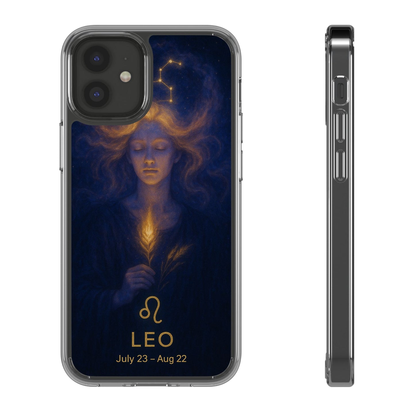 Leo Zodiac Clear Phone Case — Mystical Constellation Design (July 23–Aug 22)