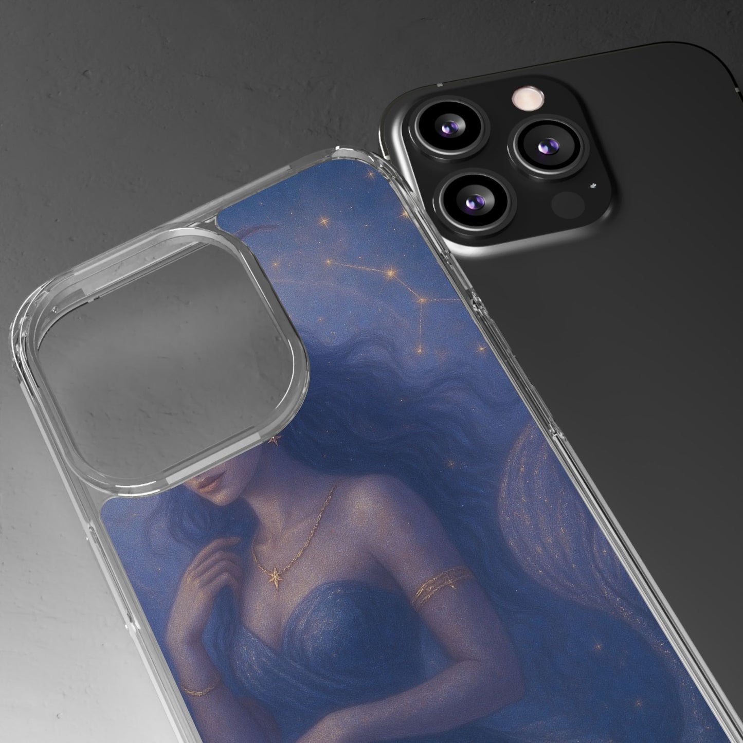 Capricorn Zodiac Clear Phone Case — Dec 22–Jan 19 Astrological Art