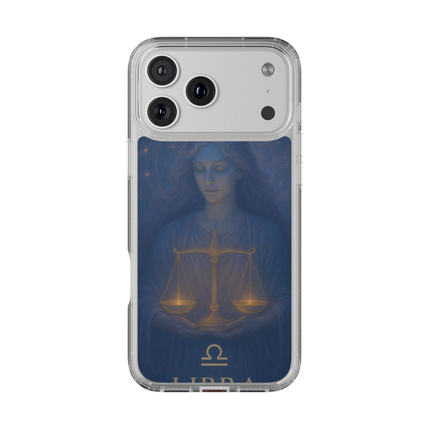 Libra Zodiac Clear Phone Case — Astrological Scales Design (Sep 23–Oct 22)