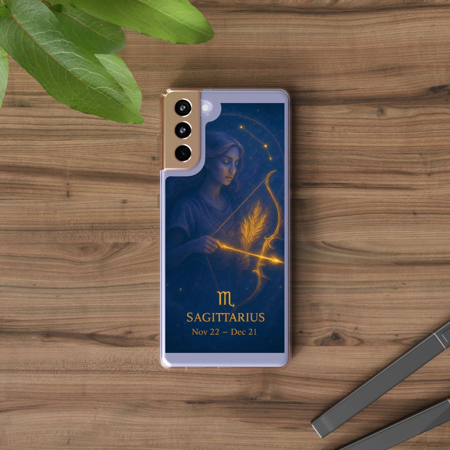 Sagittarius Zodiac Clear Phone Case — Nov 22–Dec 21 Constellation Design