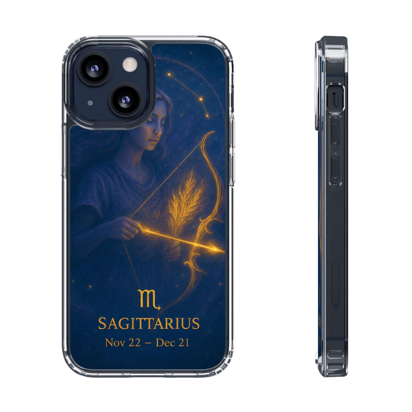Sagittarius Zodiac Clear Phone Case — Nov 22–Dec 21 Constellation Design