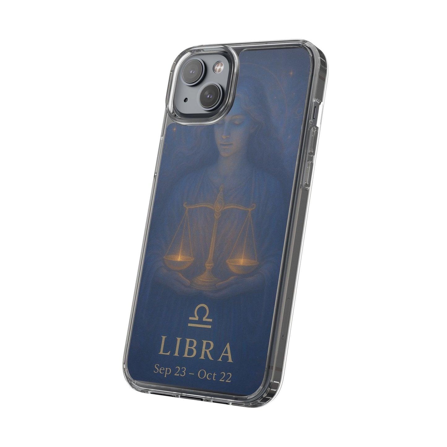 Libra Zodiac Clear Phone Case — Astrological Scales Design (Sep 23–Oct 22)