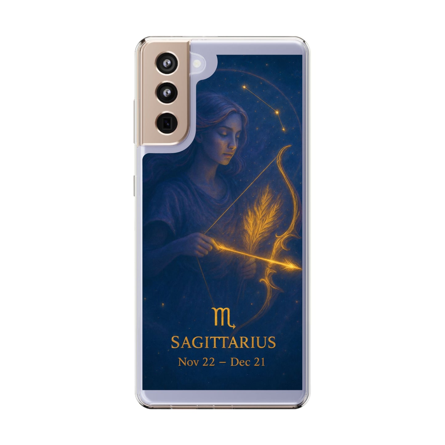 Sagittarius Zodiac Clear Phone Case — Nov 22–Dec 21 Constellation Design