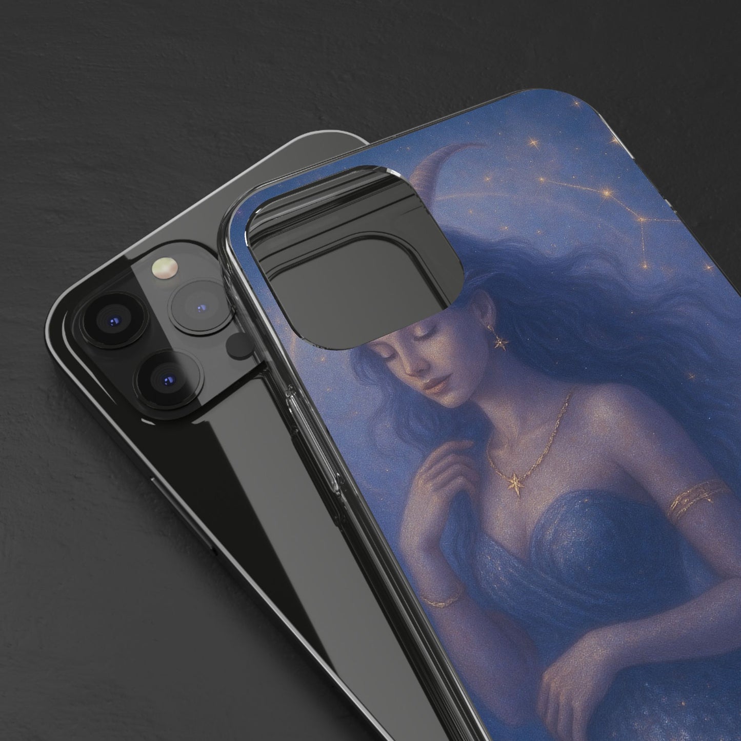 Capricorn Zodiac Clear Phone Case — Dec 22–Jan 19 Astrological Art