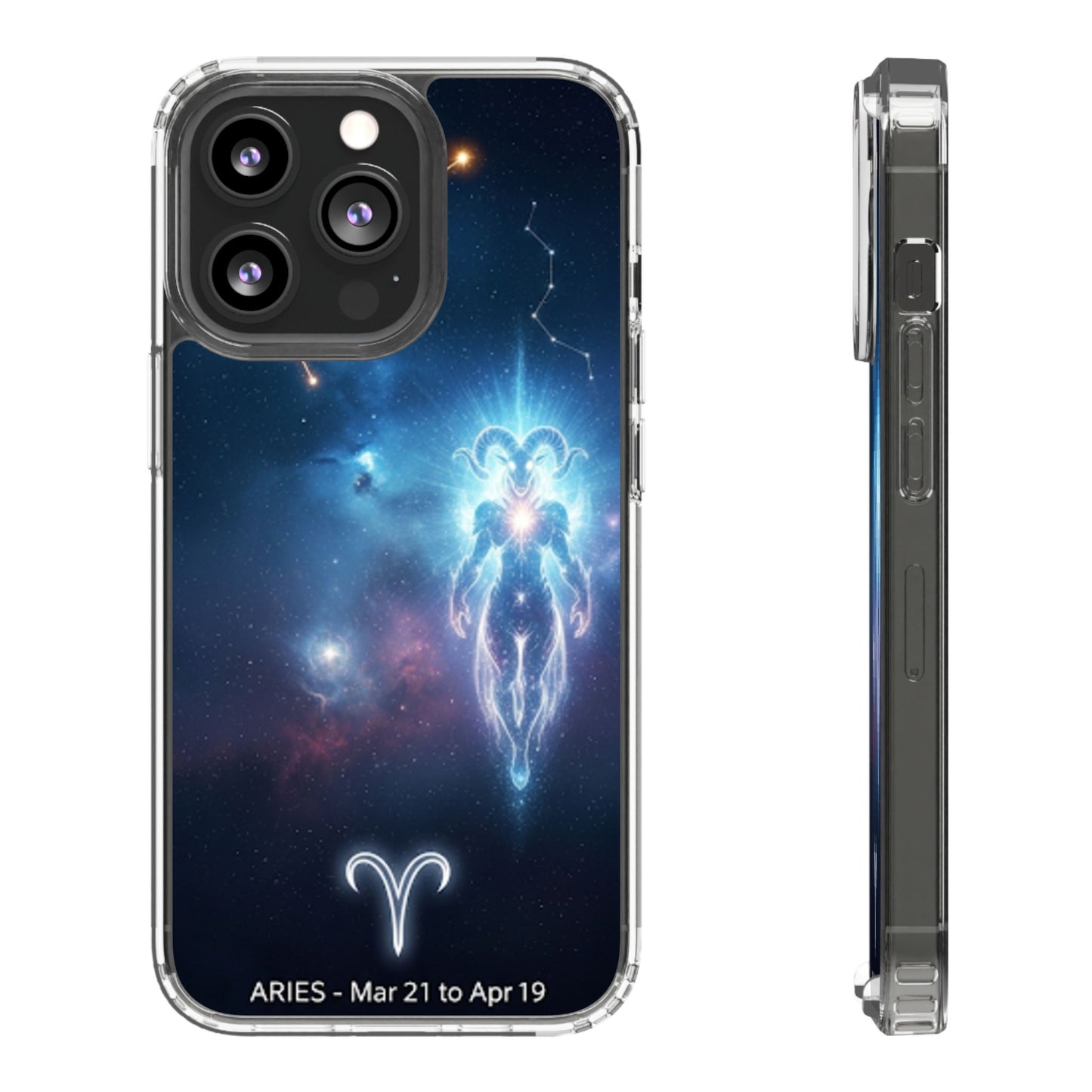 Aries Astrology Clear Phone Case — Impact‑Resistant Zodiac Design