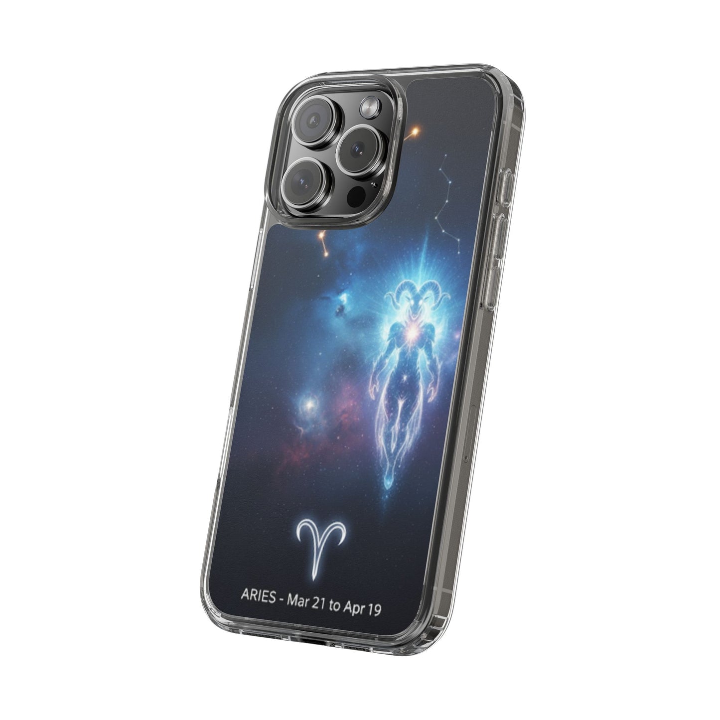 Aries Astrology Clear Phone Case — Impact‑Resistant Zodiac Design