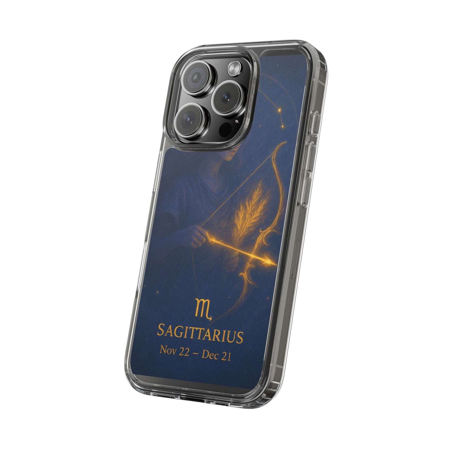 Sagittarius Zodiac Clear Phone Case — Nov 22–Dec 21 Constellation Design