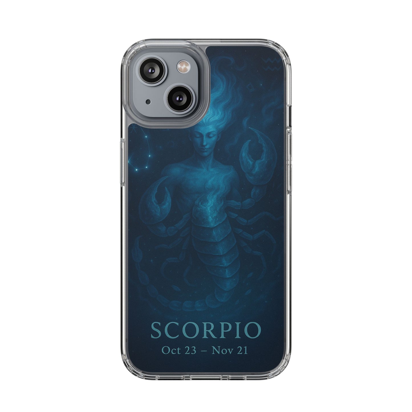 Scorpio Zodiac Clear Phone Case — Oct 23–Nov 21 Astrological Design