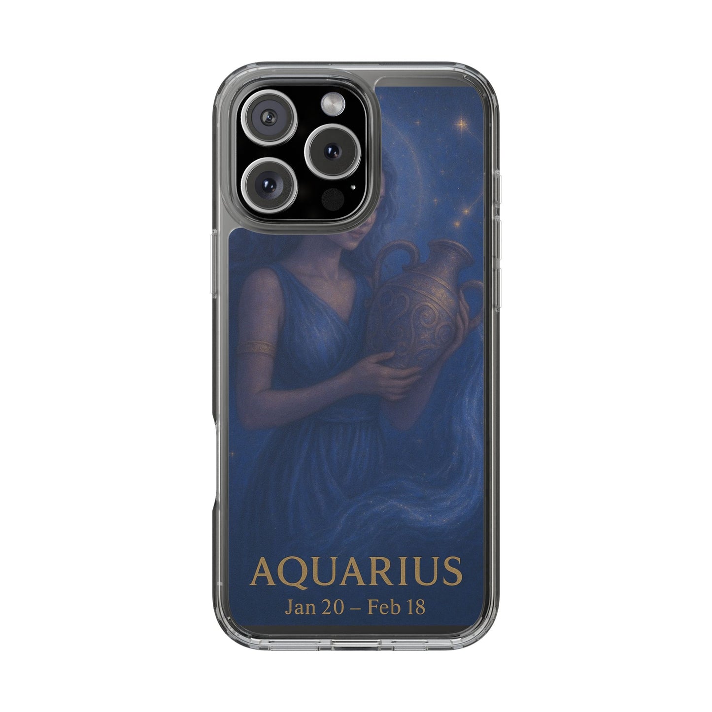 Aquarius Clear Phone Case — Zodiac Jan 20–Feb 18 Astrology Design