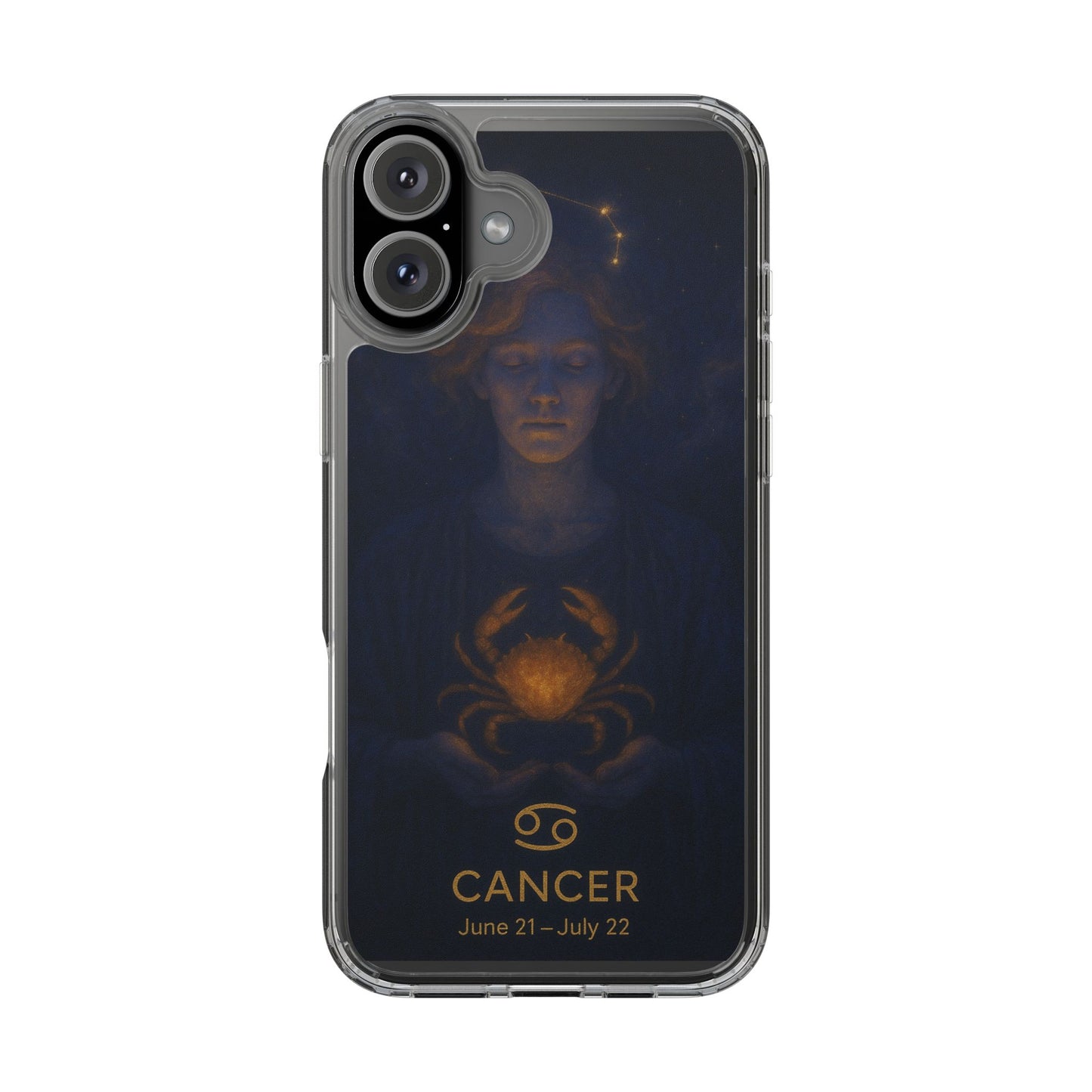 Cancer Zodiac Clear Phone Case — June 21–July 22 Crab Constellation Design