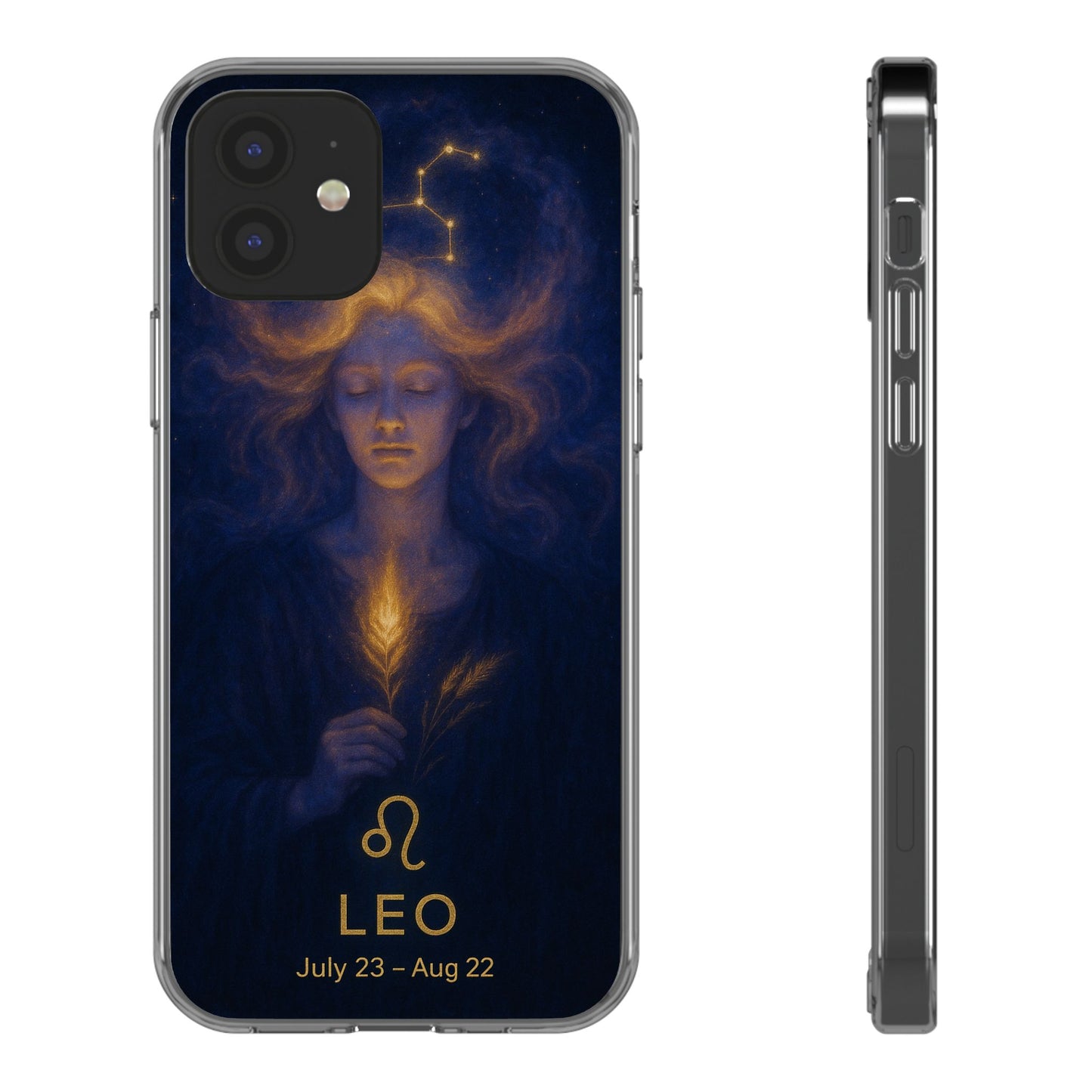 Leo Zodiac Clear Phone Case — Mystical Constellation Design (July 23–Aug 22)