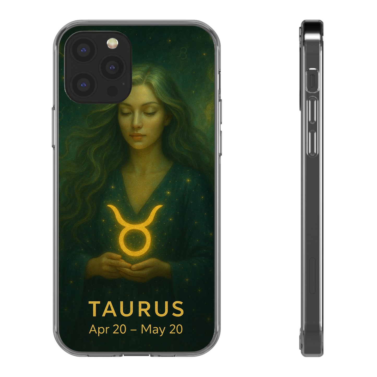 Taurus Clear Phone Case — Zodiac Astrology Design (Apr 20–May 20)