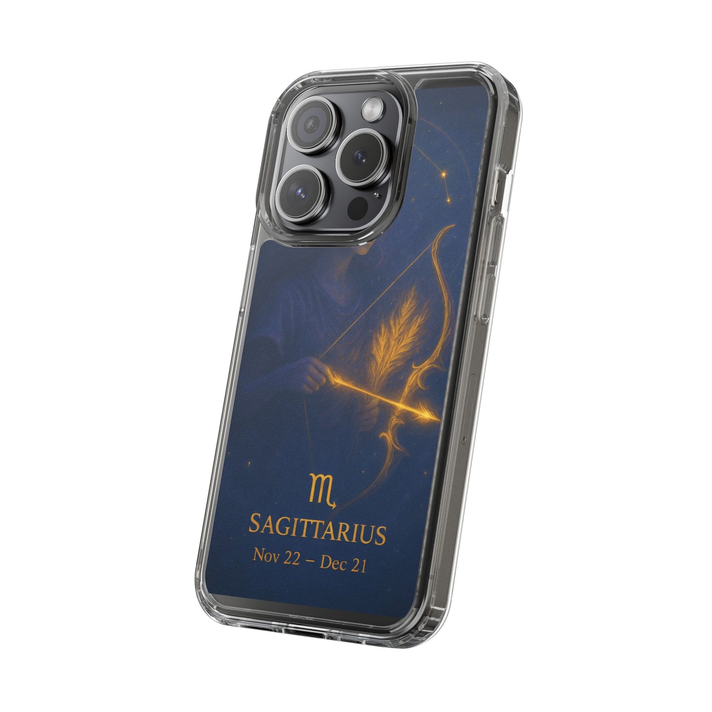 Sagittarius Zodiac Clear Phone Case — Nov 22–Dec 21 Constellation Design