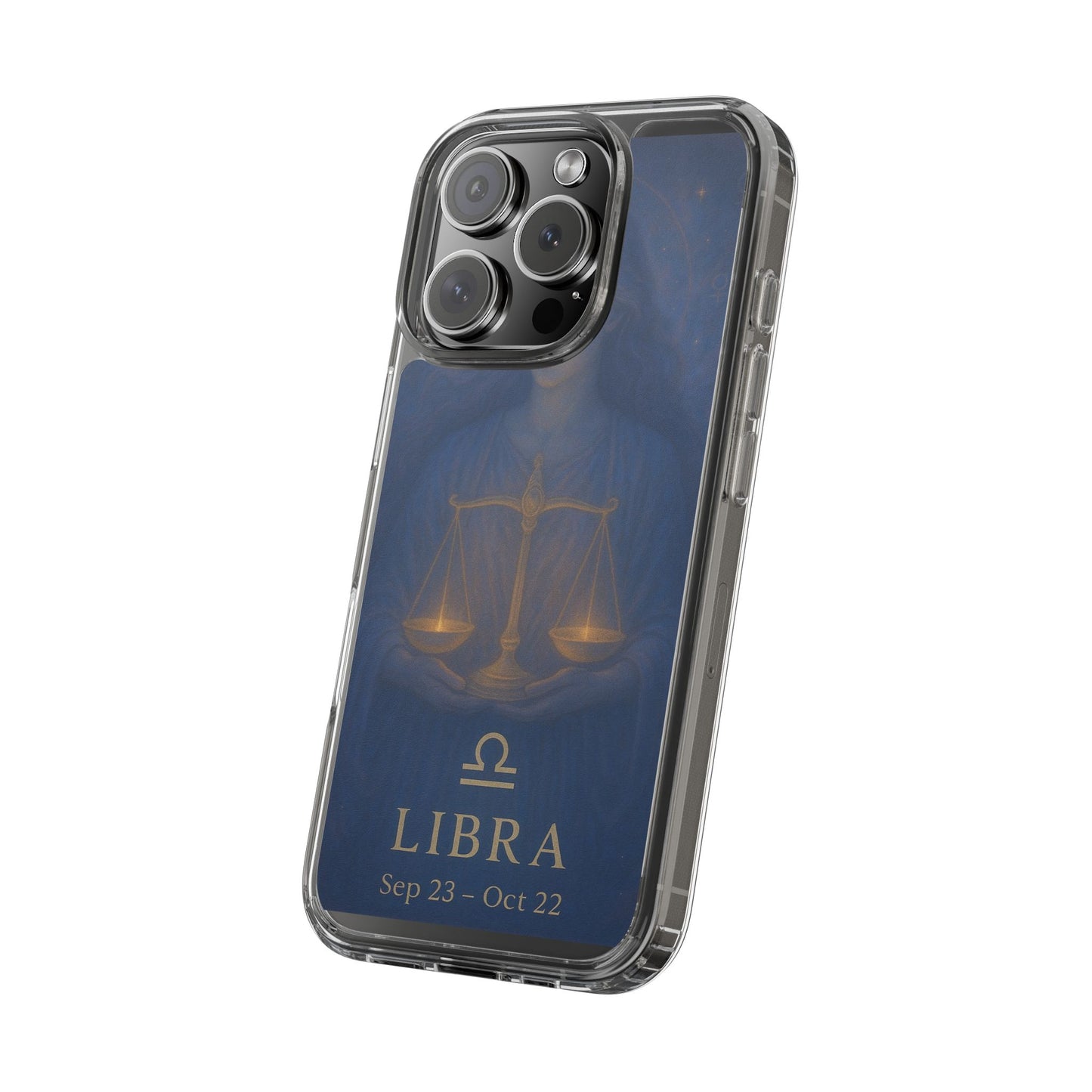 Libra Zodiac Clear Phone Case — Astrological Scales Design (Sep 23–Oct 22)
