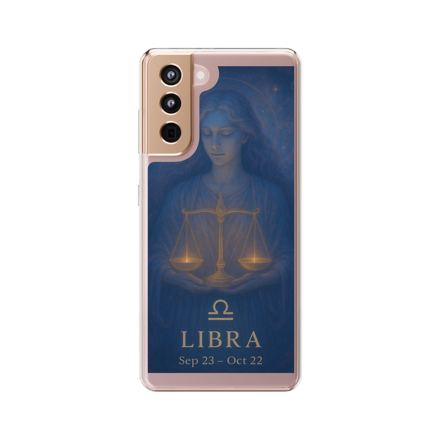 Libra Zodiac Clear Phone Case — Astrological Scales Design (Sep 23–Oct 22)