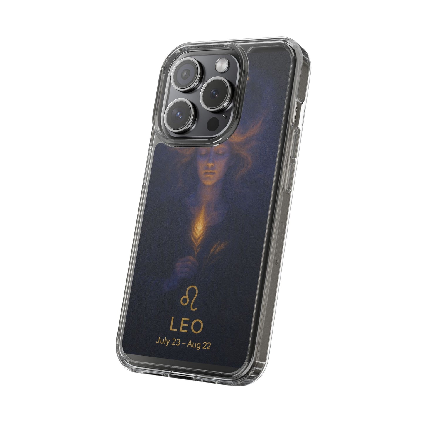 Leo Zodiac Clear Phone Case — Mystical Constellation Design (July 23–Aug 22)