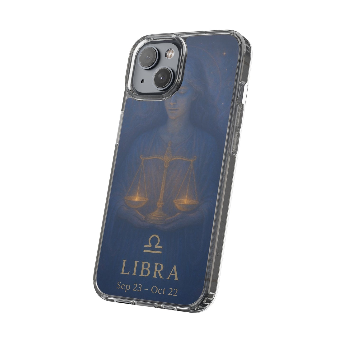 Libra Zodiac Clear Phone Case — Astrological Scales Design (Sep 23–Oct 22)