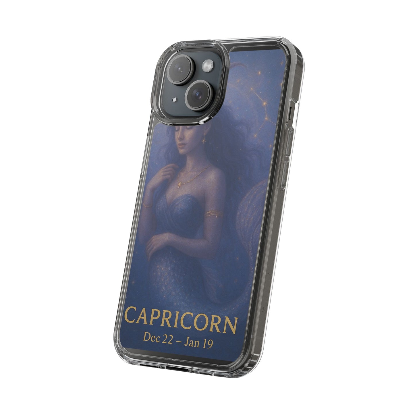 Capricorn Zodiac Clear Phone Case — Dec 22–Jan 19 Astrological Art