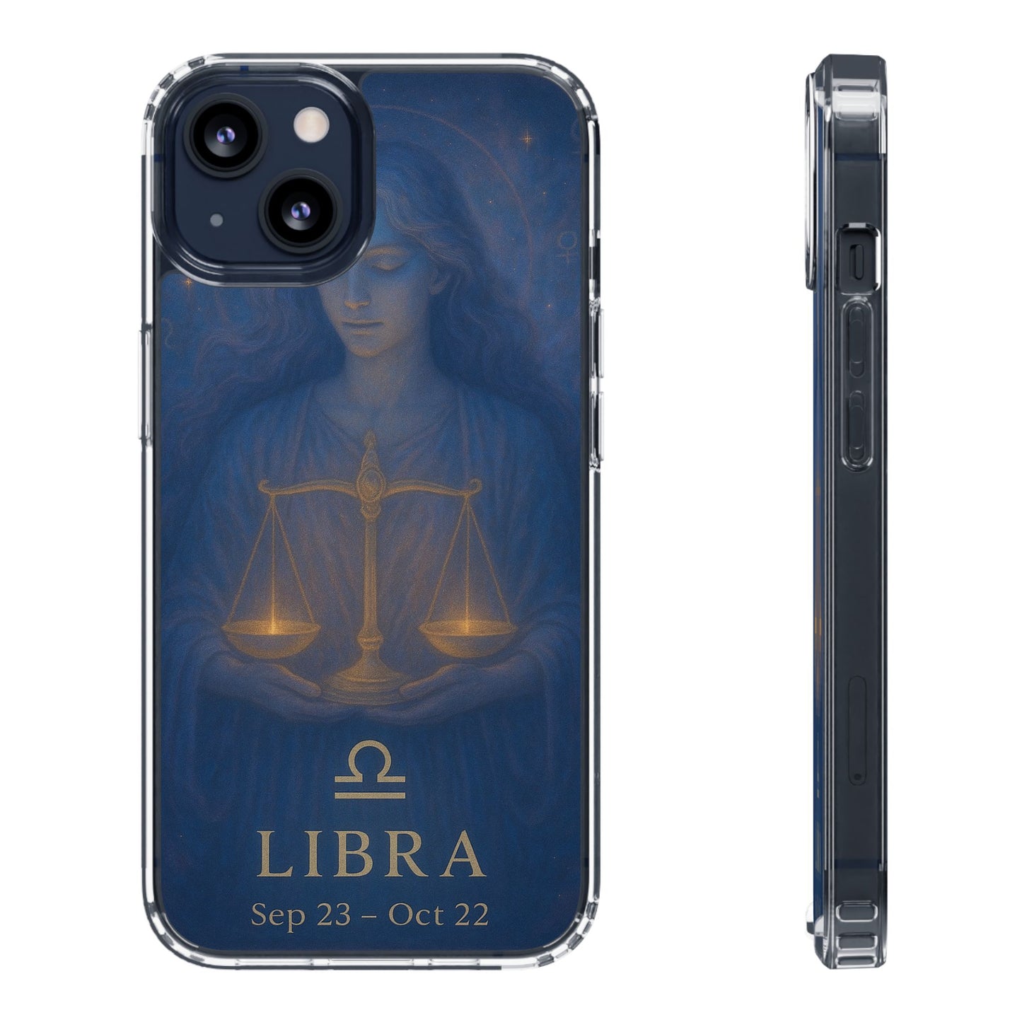 Libra Zodiac Clear Phone Case — Astrological Scales Design (Sep 23–Oct 22)