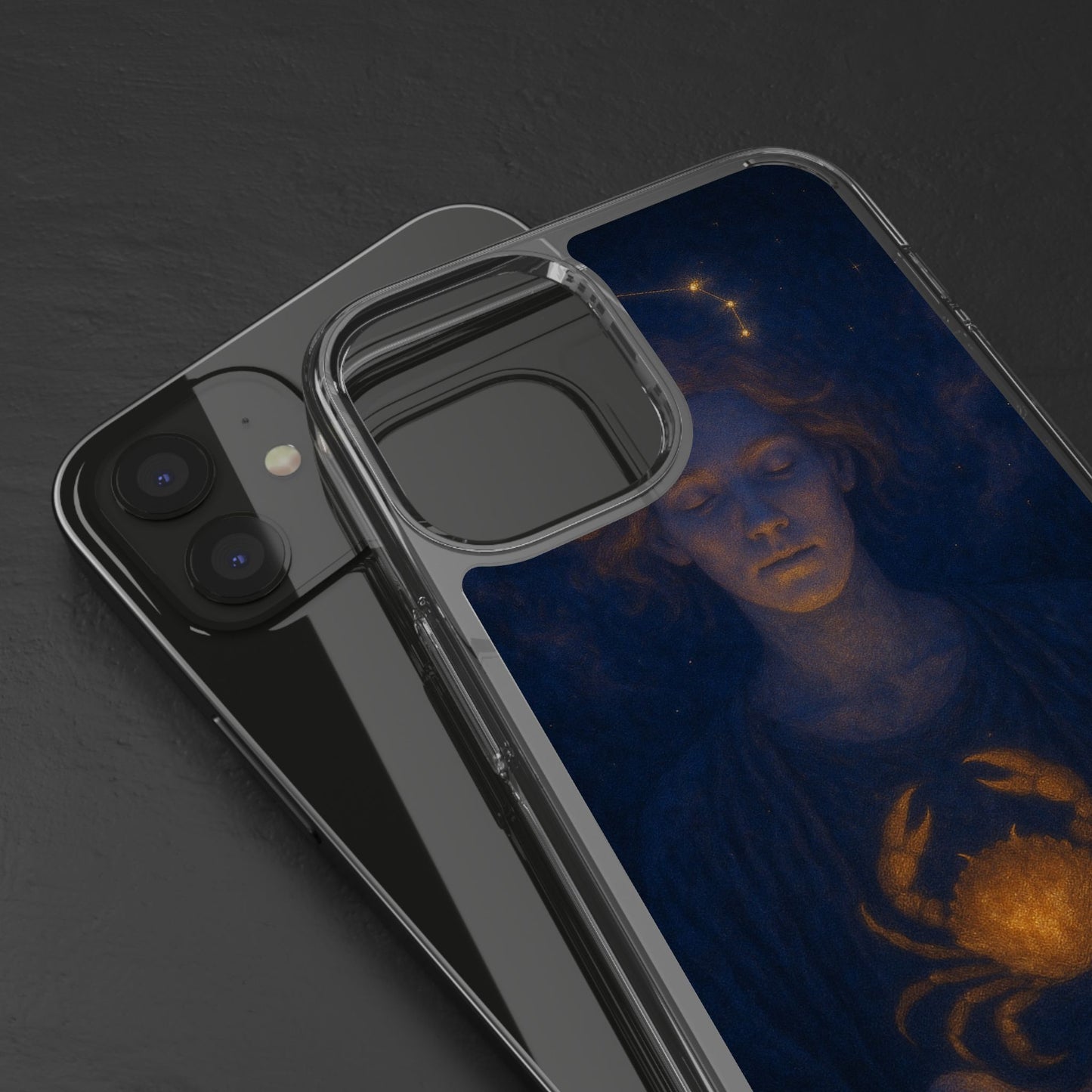 Cancer Zodiac Clear Phone Case — June 21–July 22 Crab Constellation Design