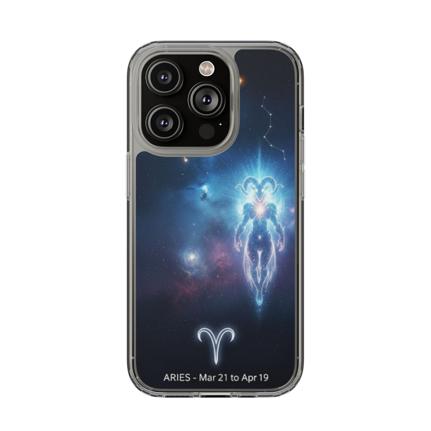 Aries Astrology Clear Phone Case — Impact‑Resistant Zodiac Design