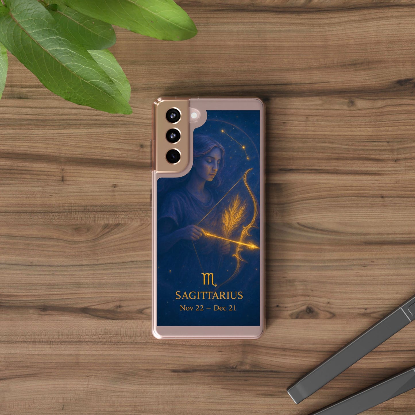 Sagittarius Zodiac Clear Phone Case — Nov 22–Dec 21 Constellation Design