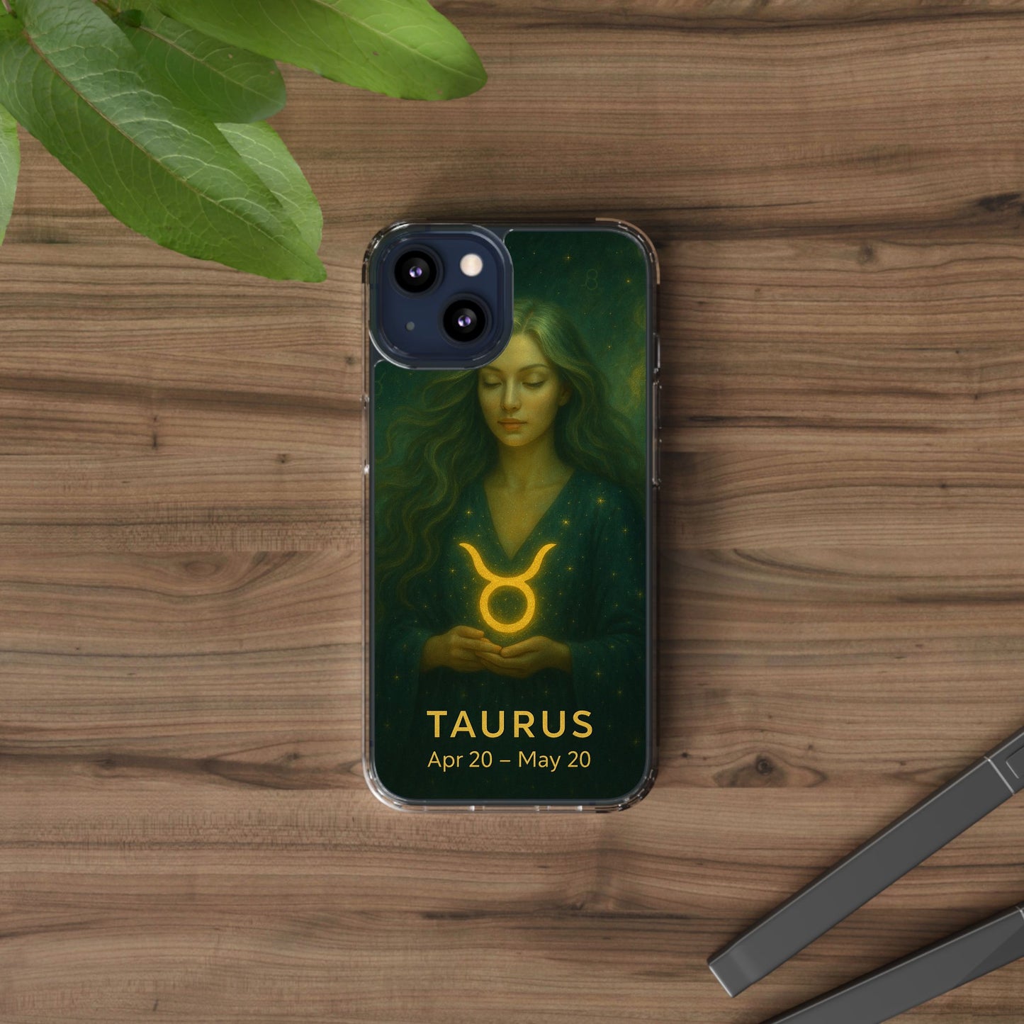 Taurus Clear Phone Case — Zodiac Astrology Design (Apr 20–May 20)