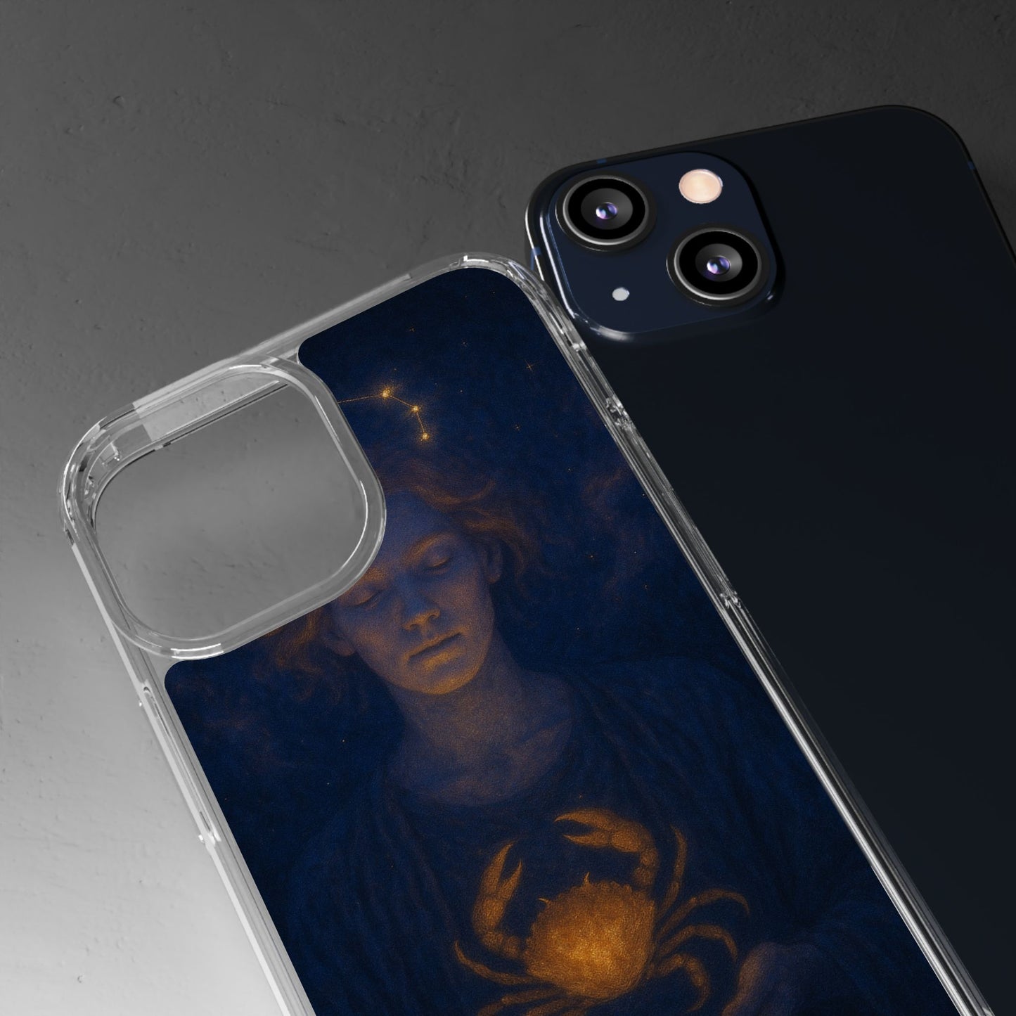 Cancer Zodiac Clear Phone Case — June 21–July 22 Crab Constellation Design