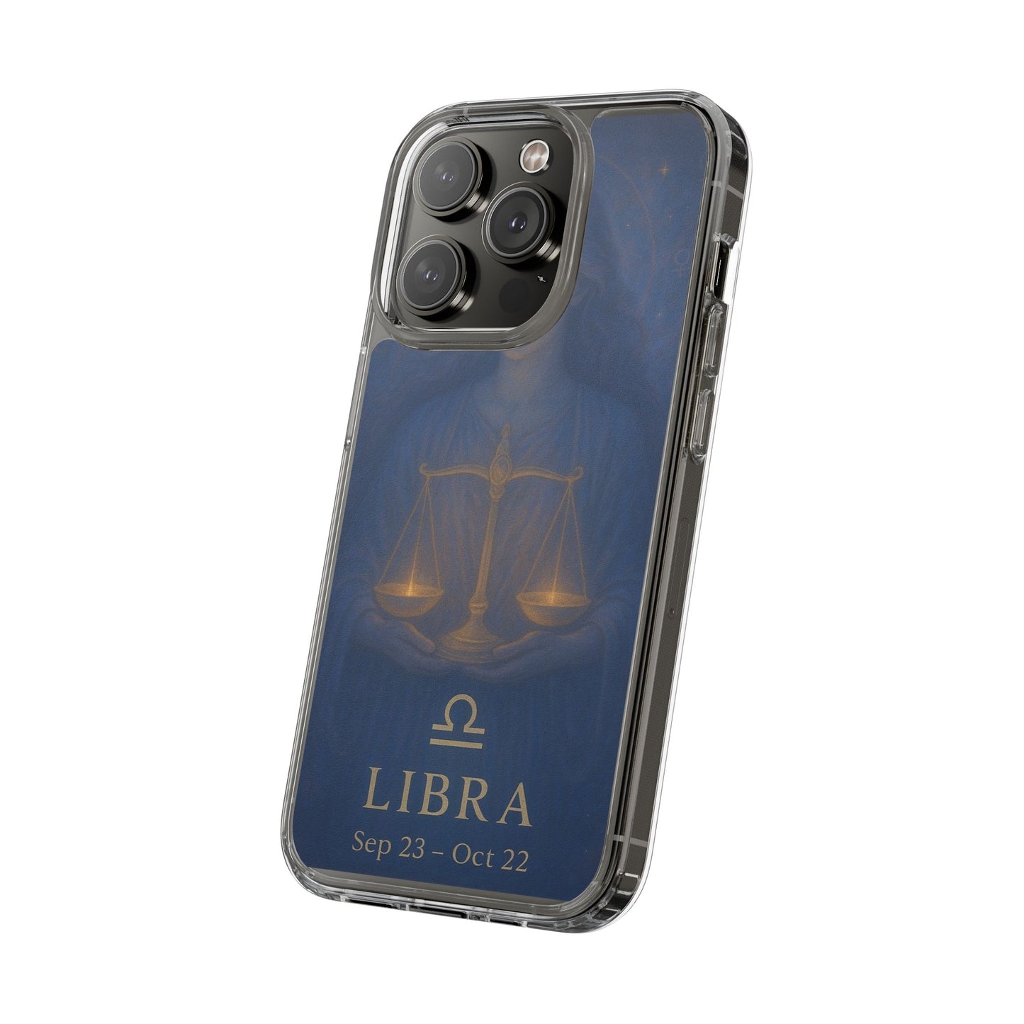Libra Zodiac Clear Phone Case — Astrological Scales Design (Sep 23–Oct 22)