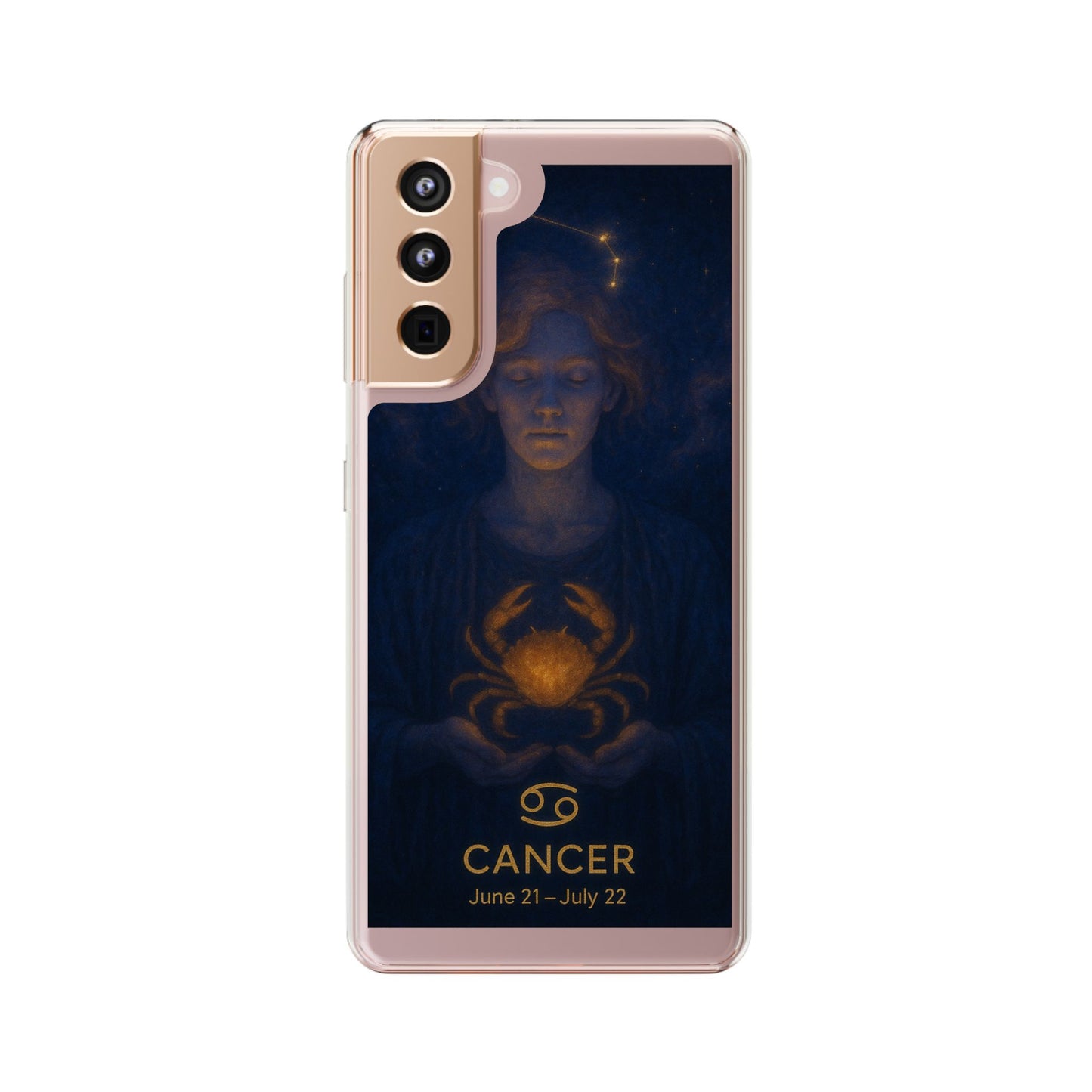Cancer Zodiac Clear Phone Case — June 21–July 22 Crab Constellation Design