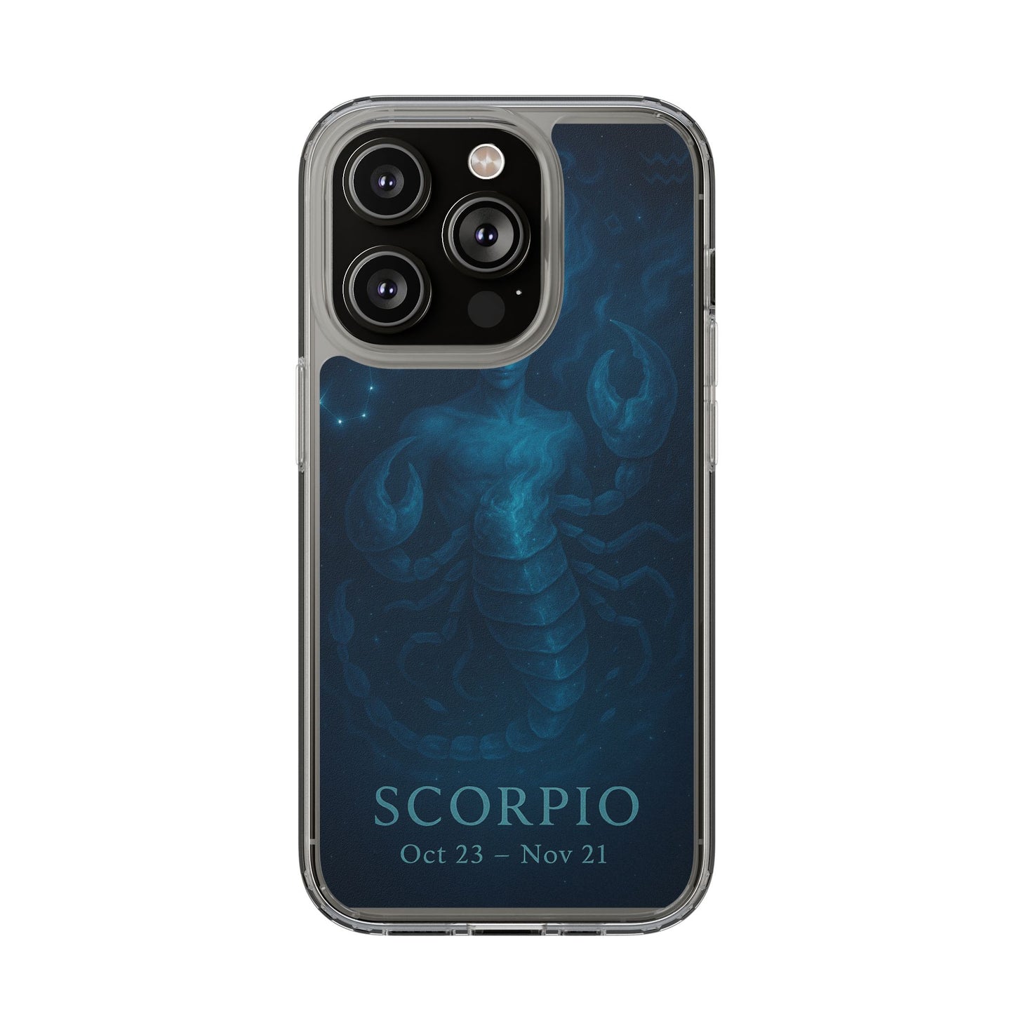 Scorpio Zodiac Clear Phone Case — Oct 23–Nov 21 Astrological Design