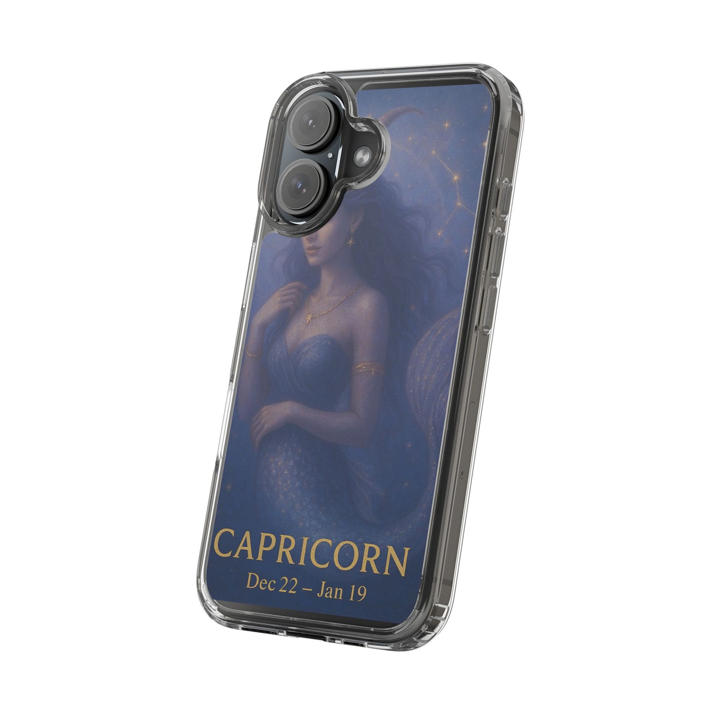 Capricorn Zodiac Clear Phone Case — Dec 22–Jan 19 Astrological Art