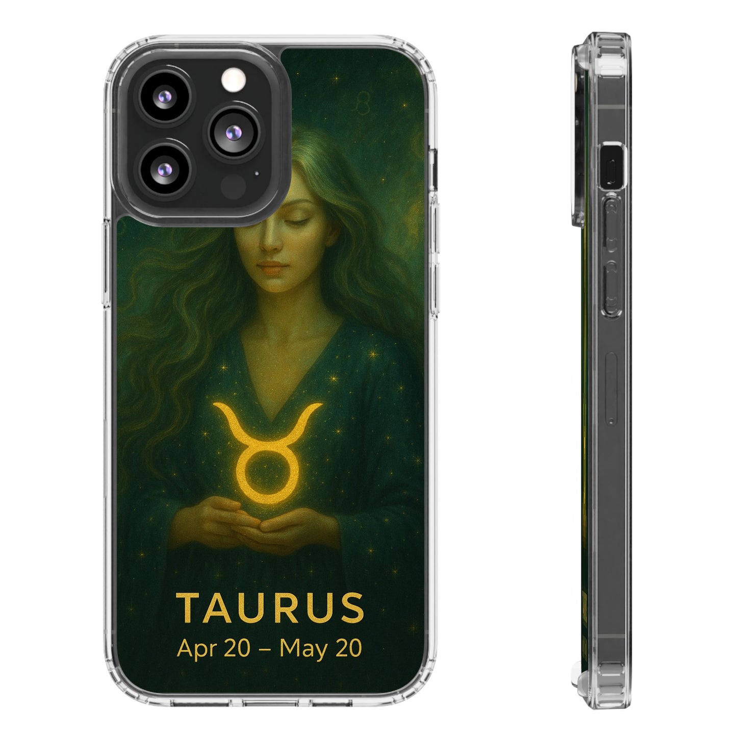 Taurus Clear Phone Case — Zodiac Astrology Design (Apr 20–May 20)