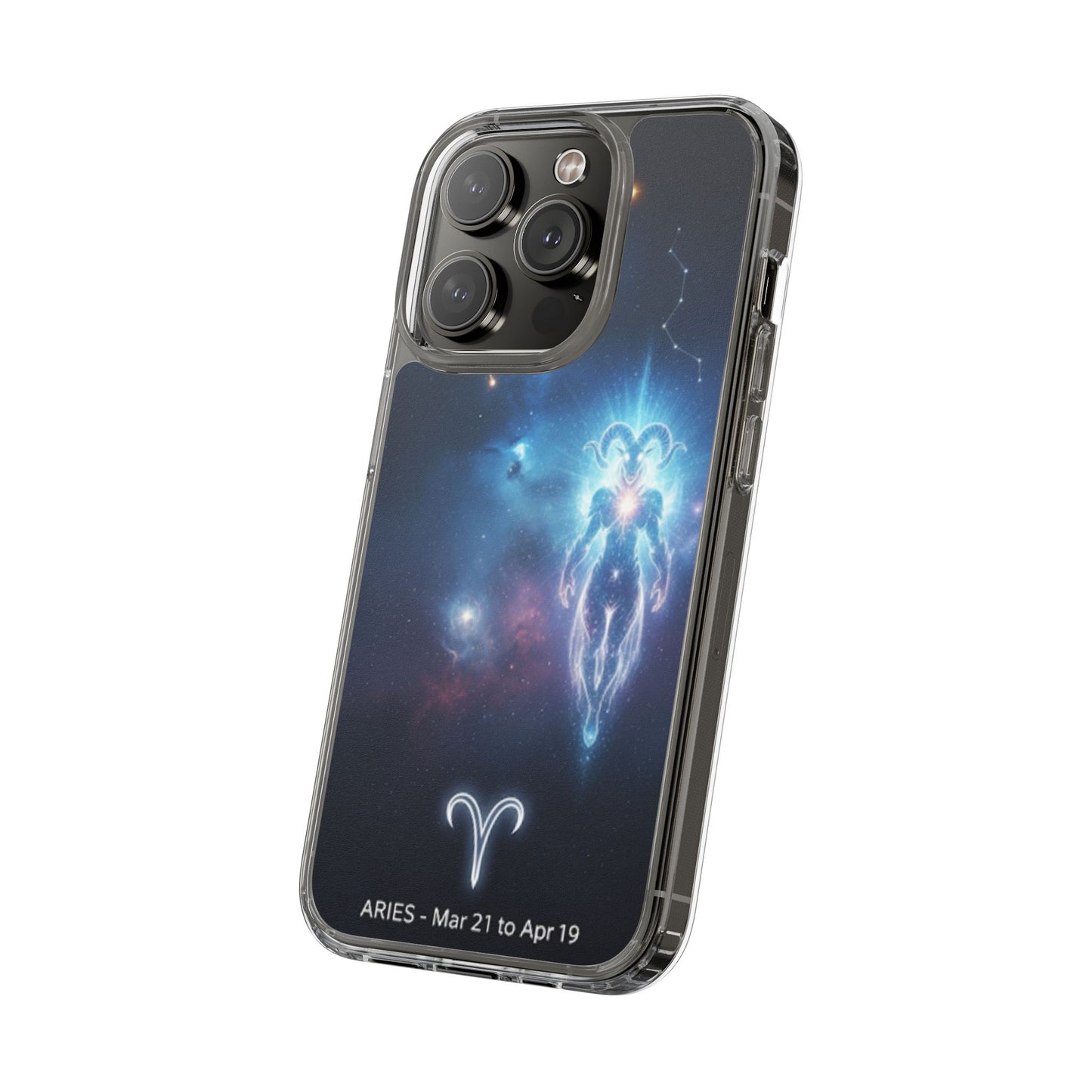 Aries Astrology Clear Phone Case — Impact‑Resistant Zodiac Design