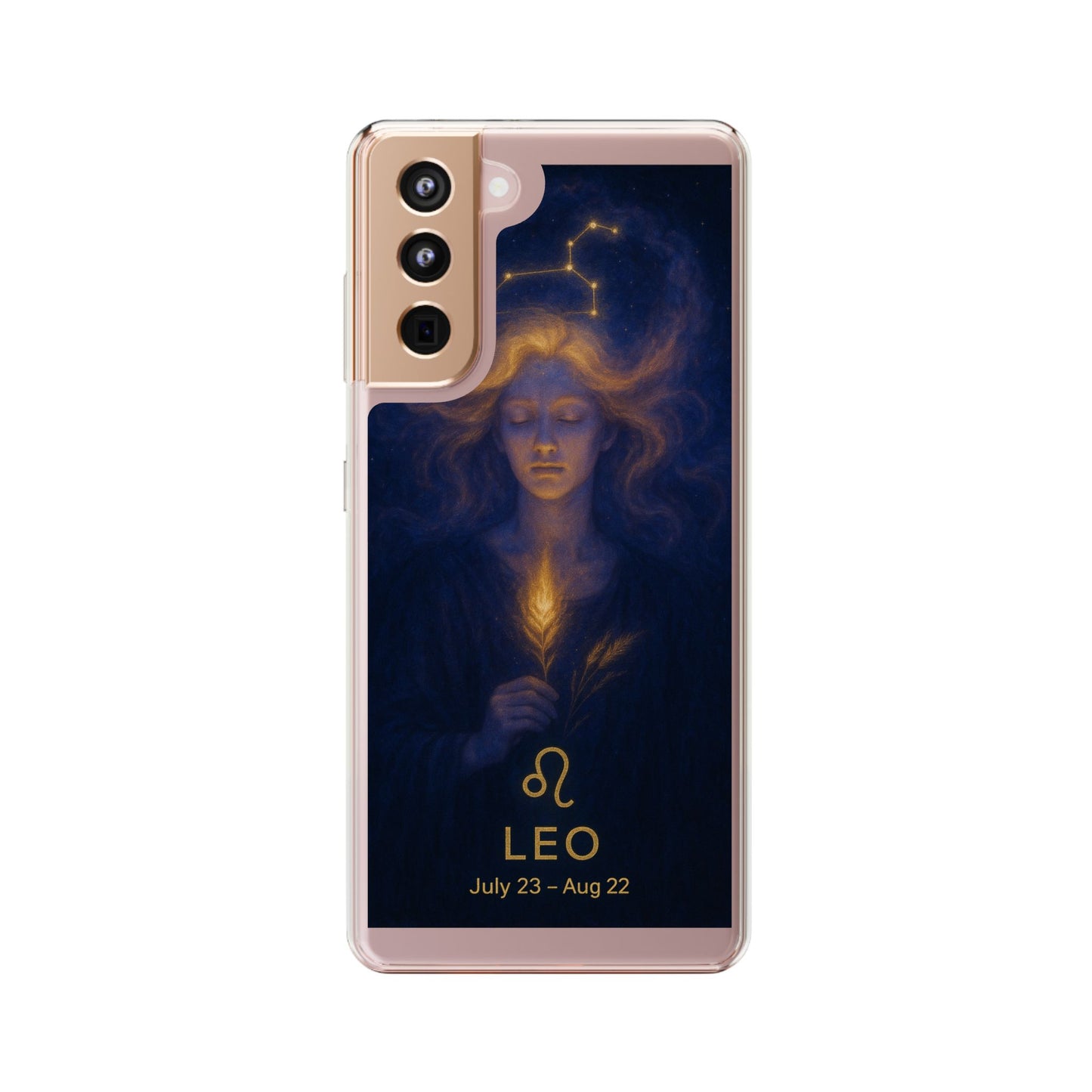 Leo Zodiac Clear Phone Case — Mystical Constellation Design (July 23–Aug 22)