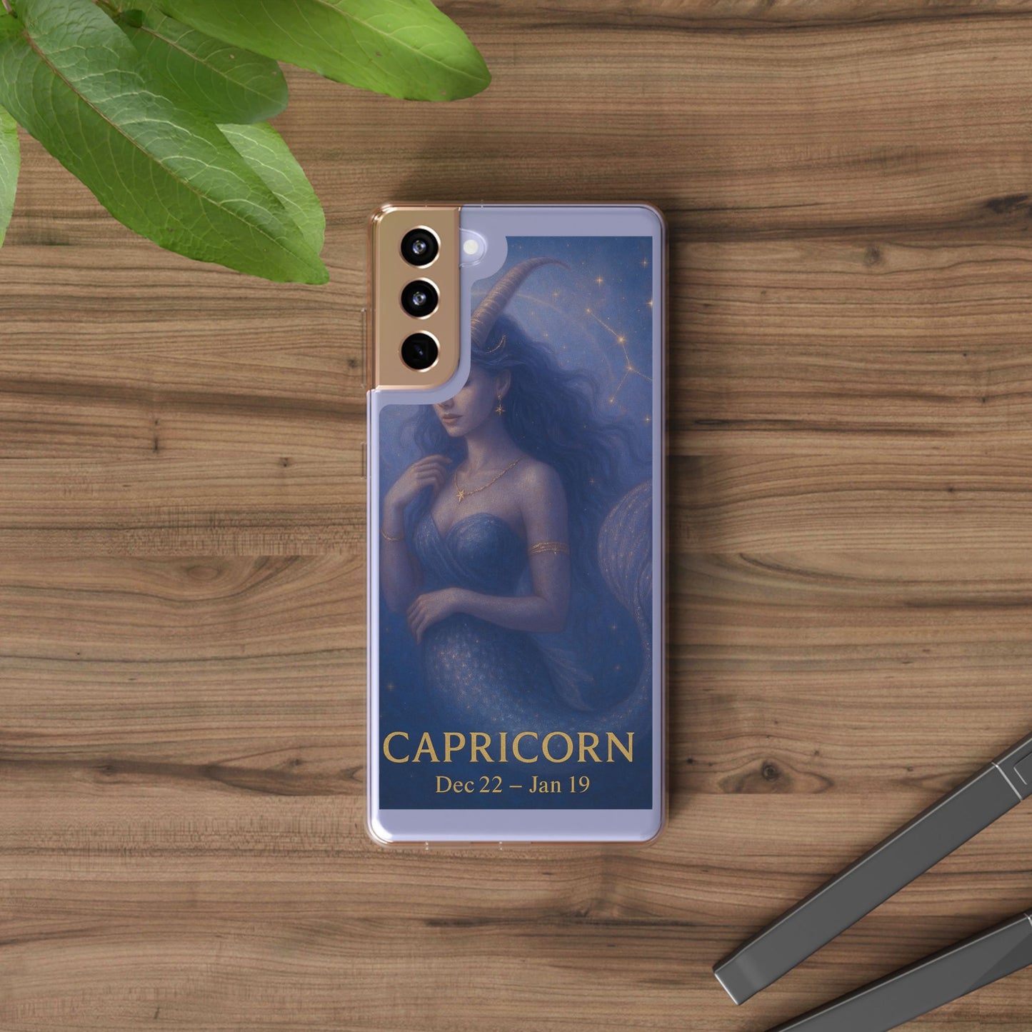 Capricorn Zodiac Clear Phone Case — Dec 22–Jan 19 Astrological Art