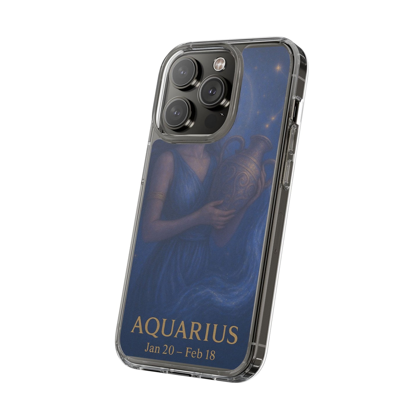 Aquarius Clear Phone Case — Zodiac Jan 20–Feb 18 Astrology Design