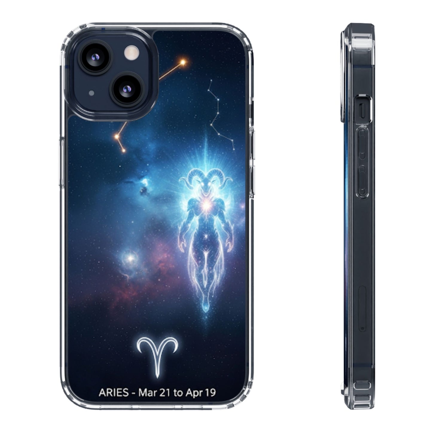 Aries Astrology Clear Phone Case — Impact‑Resistant Zodiac Design