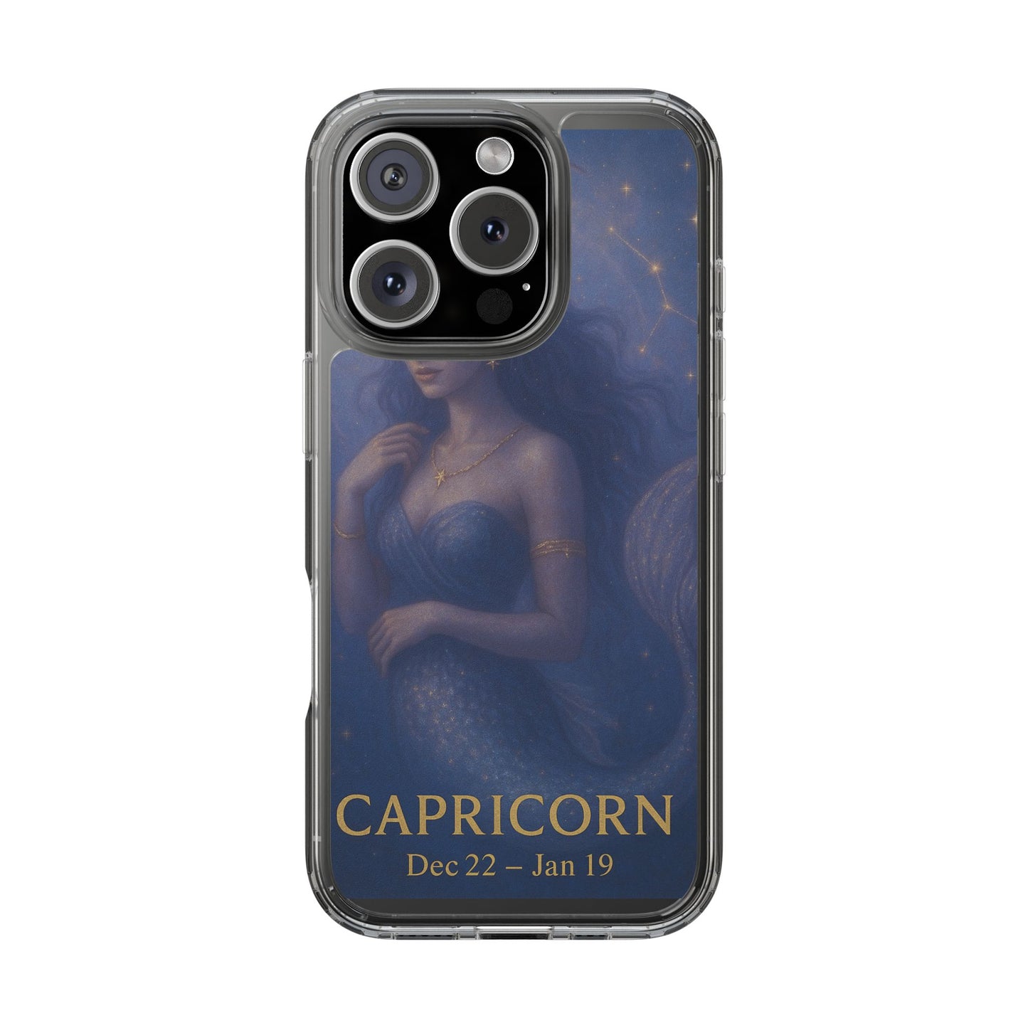 Capricorn Zodiac Clear Phone Case — Dec 22–Jan 19 Astrological Art