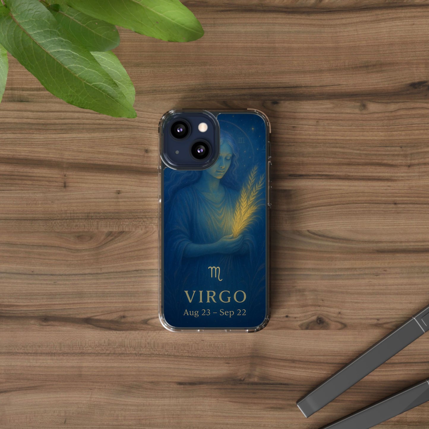 Virgo Zodiac Clear Phone Case — August 23–September 22 Celestial Design