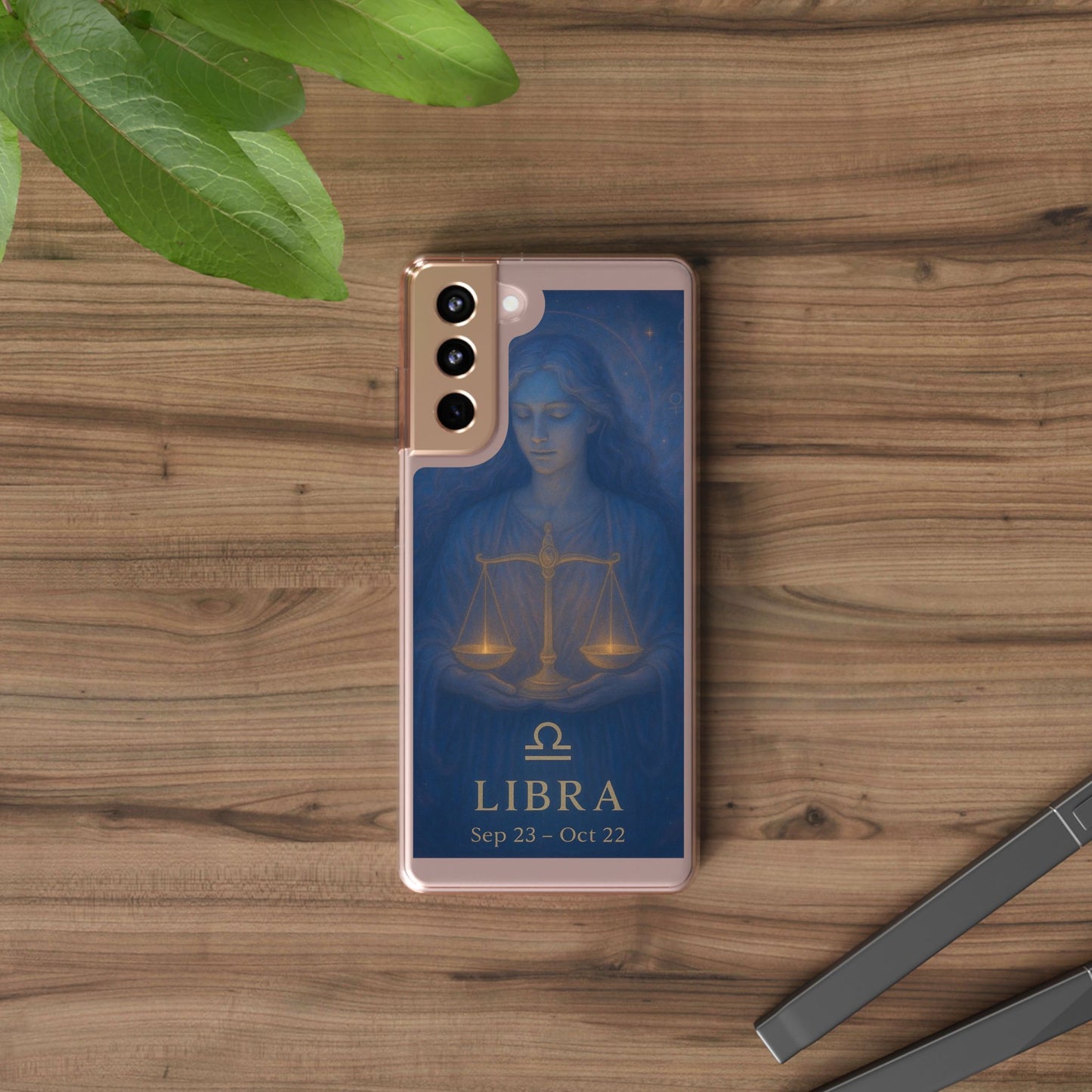 Libra Zodiac Clear Phone Case — Astrological Scales Design (Sep 23–Oct 22)