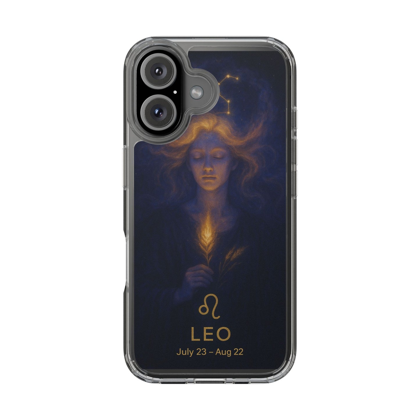 Leo Zodiac Clear Phone Case — Mystical Constellation Design (July 23–Aug 22)