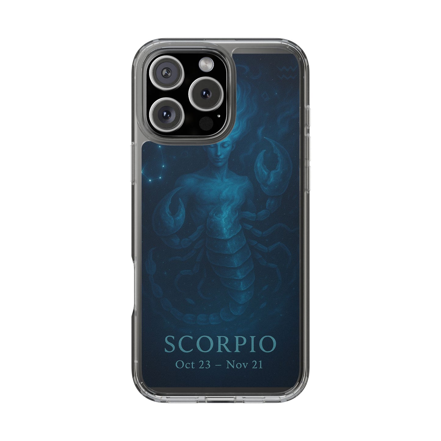 Scorpio Zodiac Clear Phone Case — Oct 23–Nov 21 Astrological Design