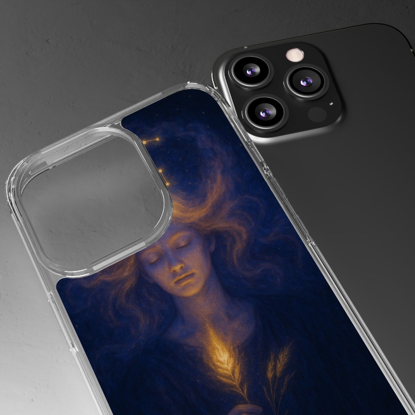 Leo Zodiac Clear Phone Case — Mystical Constellation Design (July 23–Aug 22)